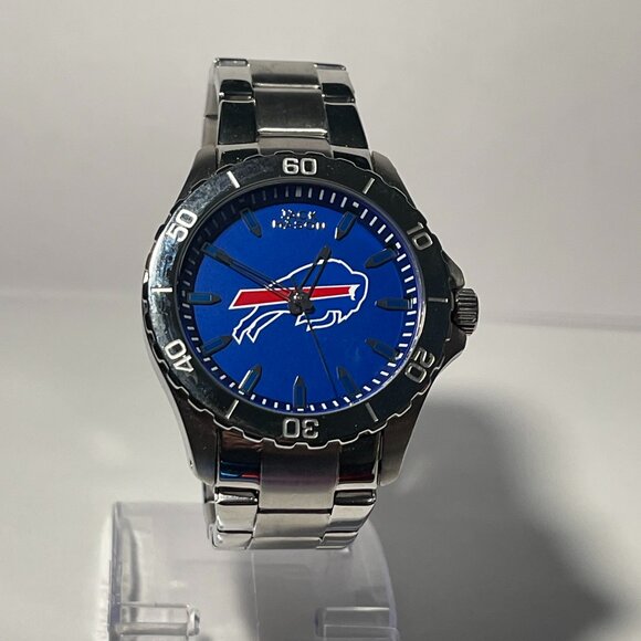 Buffalo Bills OFFICIAL NFL Stainless-Steel Analog Watch by Jack Mason NEW - Picture 1 of 8